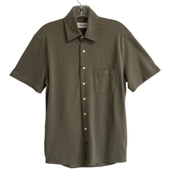 Taylor Stitch The Short Sleeve Button Up California mens XS In Olive Green Pique